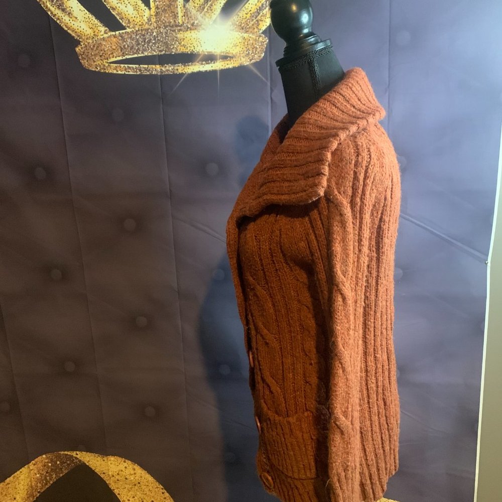 Brown Cable Cable Knit Sweater View 2